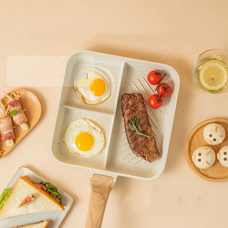 image-Medical Stone Frying Pan Egg Frying Pan Breakfast Pot Special Convenient Omelet Tool Steak Pan Non-stick Pan Fat Reduction
