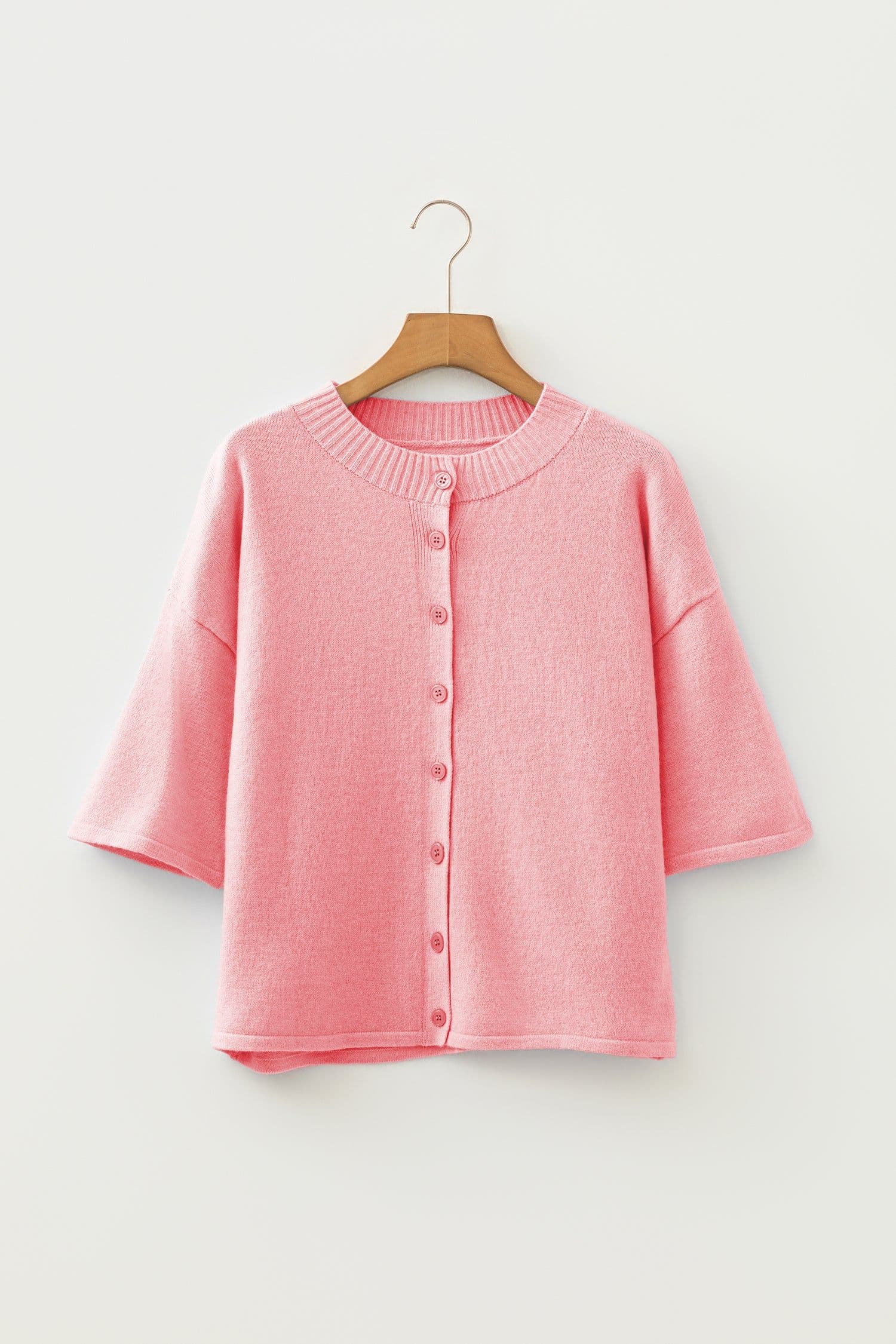 image-Moonlight Jade 3/4 Sleeve Boxy Knit Cardigan