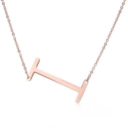image-Fabulous Rose Gold Plated Stainless Steel Initial Letter Pendant Necklace