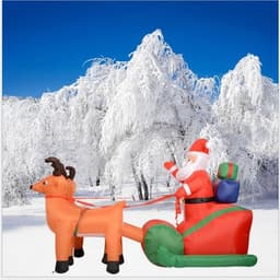 image-Eye-Catching Christmas Inflatable Santa Claus Deer Cart Decorations