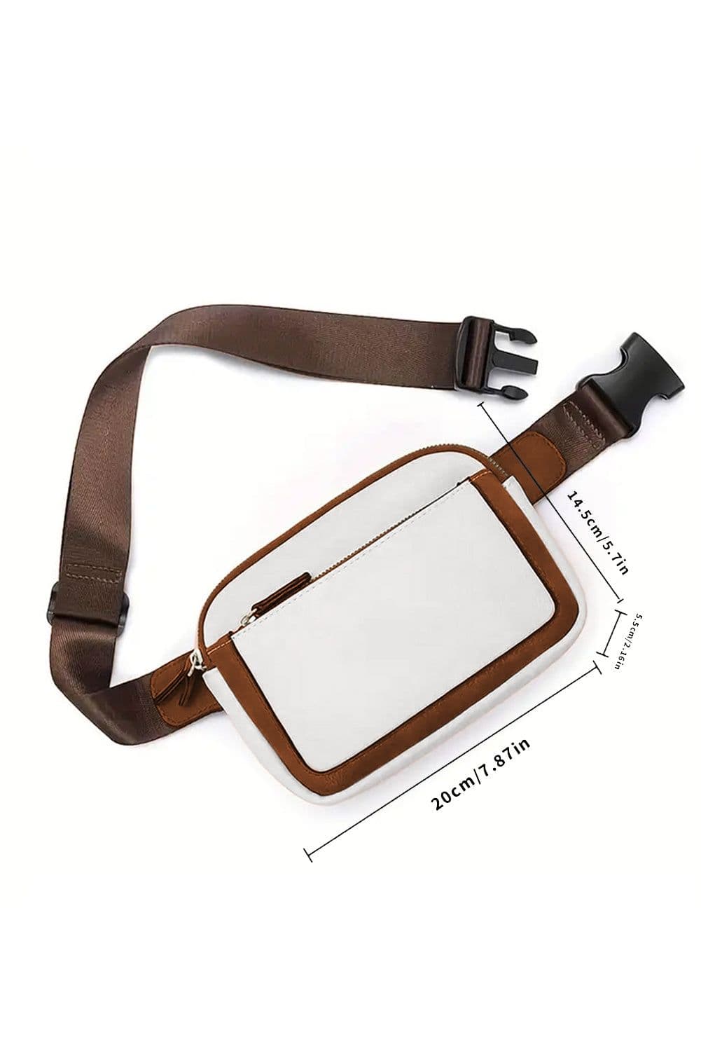 image-White Mini PU Leather Crossbody Bag - Adjustable Strap