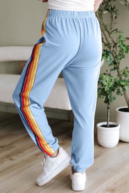 image-Light Blue Counting Rainbows High Waist Sweatpants