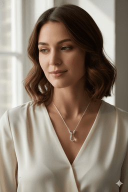 image-925 Sterling Silver Crystal Pendant Necklace – Elegant Chain Necklace