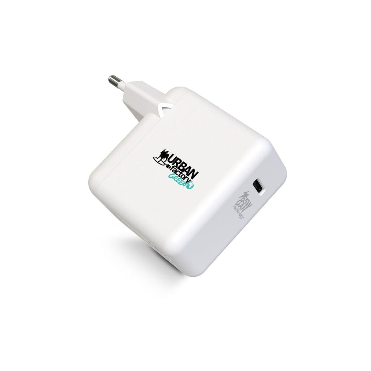 image-Wall Charger + USB C Cable Urban Factory GSC65UF White