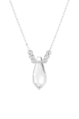 image-925 Sterling Silver Crystal Pendant Necklace – Elegant Chain Necklace