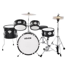 image-VEVOR Kids Drum Set, 5-Piece 14 in Junior Drum Sets, Beginner Drums Set with Adjustable Throne, Cymbal & Two Pairs of Drumsticks, Musical Learning Drums Instruments Kit, for Children Ages 6-13(Black)