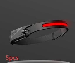image-COB LED Induction Riding Headlamp Flashlight USB Rechargeable Waterproof Camping Headlight With All Perspectives Hunting Light