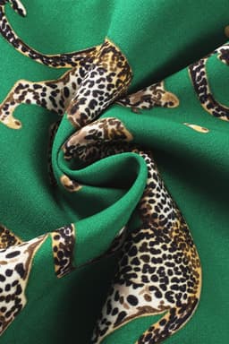 image-Green Cheetah Print Pajama Set - Short Sleeve Shirt & Pants