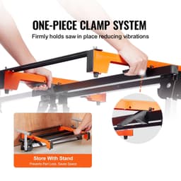 image-VEVOR Support pour Scie à Onglet Universel Capacité de Charge 136,1 kg, Piètement pour Scie Pliable en Acier, Hauteur et Longueur Réglables, avec Supports de Montage Monobloc, Portable et Compact