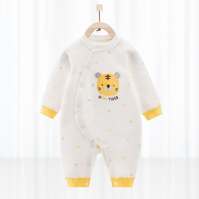 image-Cotton Thermal Clip Silk Onesie Newborn Climbing Baby Clothes