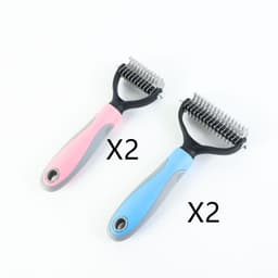 image-Stainless Double-sided Pet Brush Hair Removal Comb Grooming Dematting Dog Grooming Shedding Tools