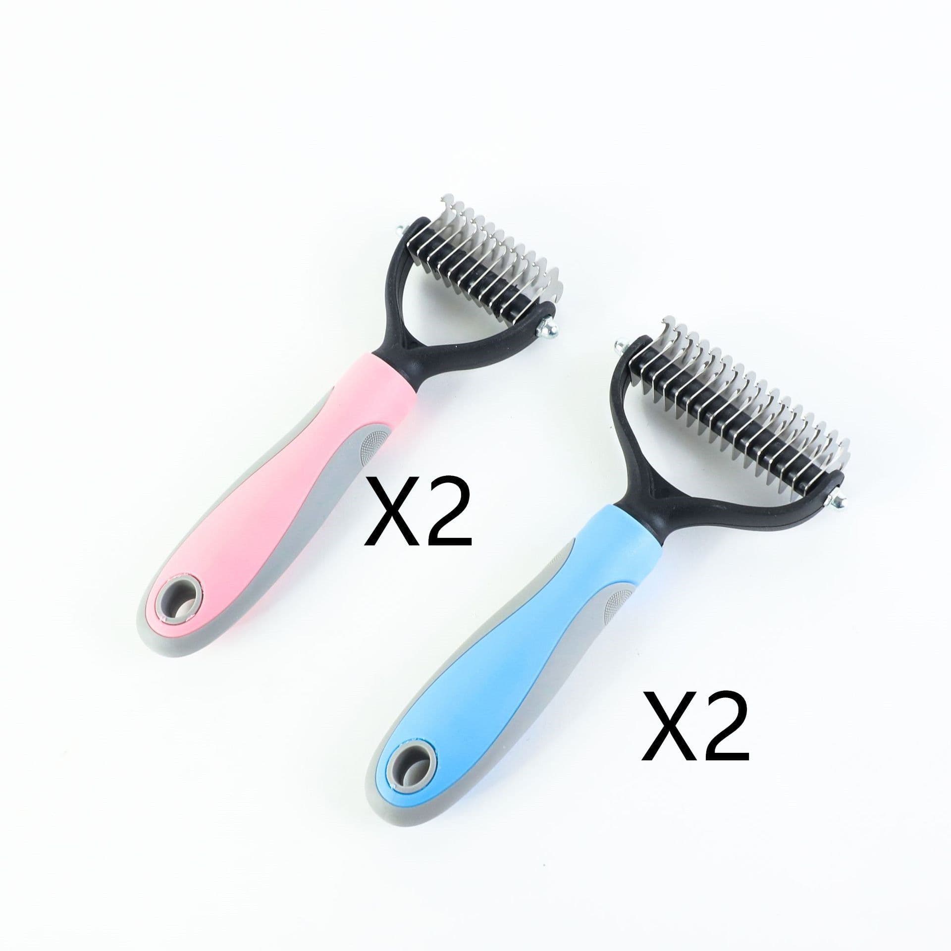 image-Stainless Double-sided Pet Brush Hair Removal Comb Grooming Dematting Dog Grooming Shedding Tools