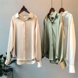 image-Women's Long-sleeved Satin Shirt