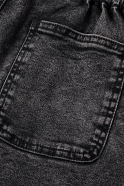 image-Vintage Washed Frilled High Waist Denim Shorts - Black (60 chars)