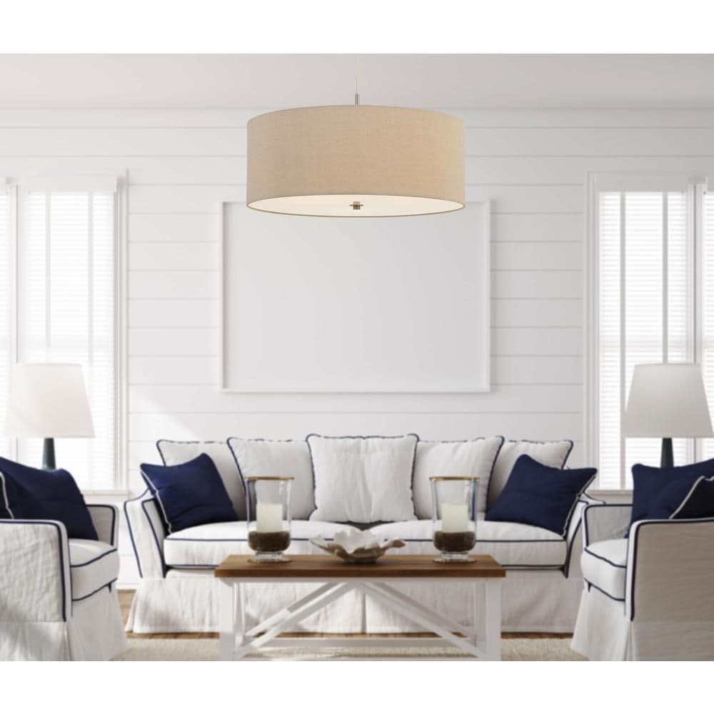 image-60W X 3 Addison Drum Pendant Fixture. Dia:24"