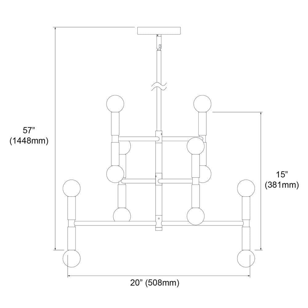 image-12LT Chandelier, Vintage Bronze Finish