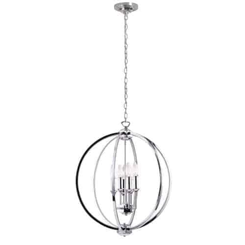 image-6LT Chandelier, Polished Chrome,Jewelled Accents