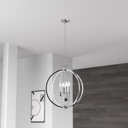 image-6LT Chandelier, Polished Chrome,Jewelled Accents
