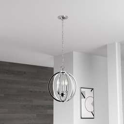 image-3LT Chandelier, Polished Chrome,Jeweled Accents