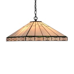 image-THEROS Tiffany-style 2 Light Mission Hanging Pendant Fixture 18" Shade