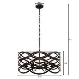 image-CAPELLA Transitional 6 Light Oil Rubbed Bronze Ceiling Pendant 24" Wide