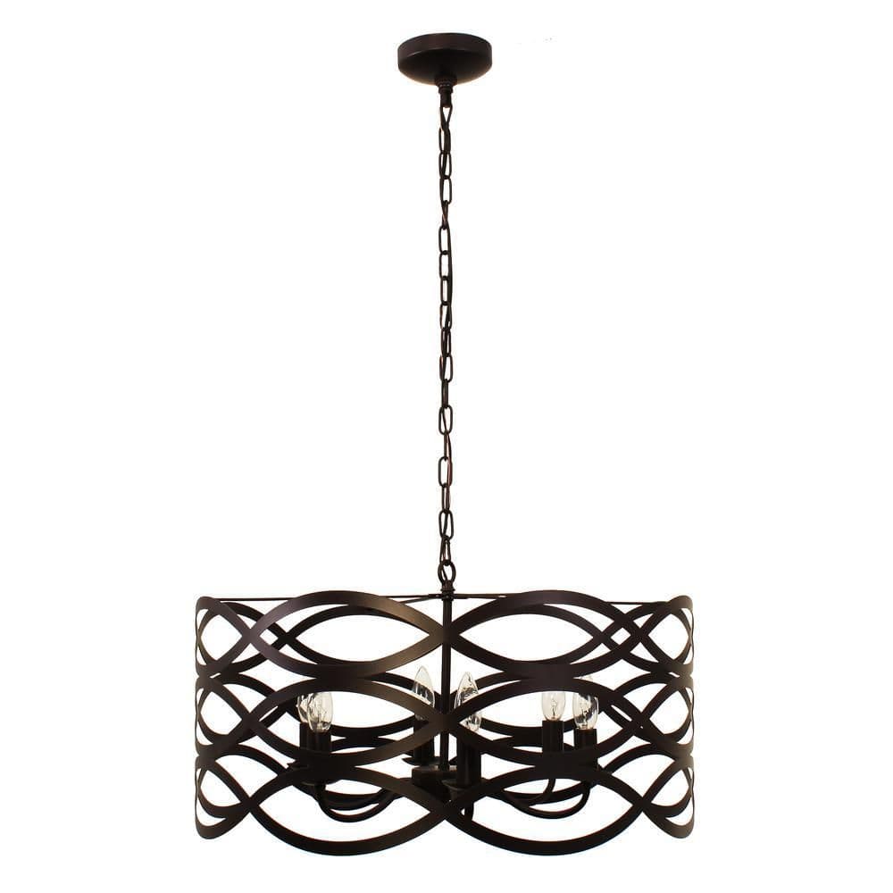 image-CAPELLA Transitional 6 Light Oil Rubbed Bronze Ceiling Pendant 24" Wide