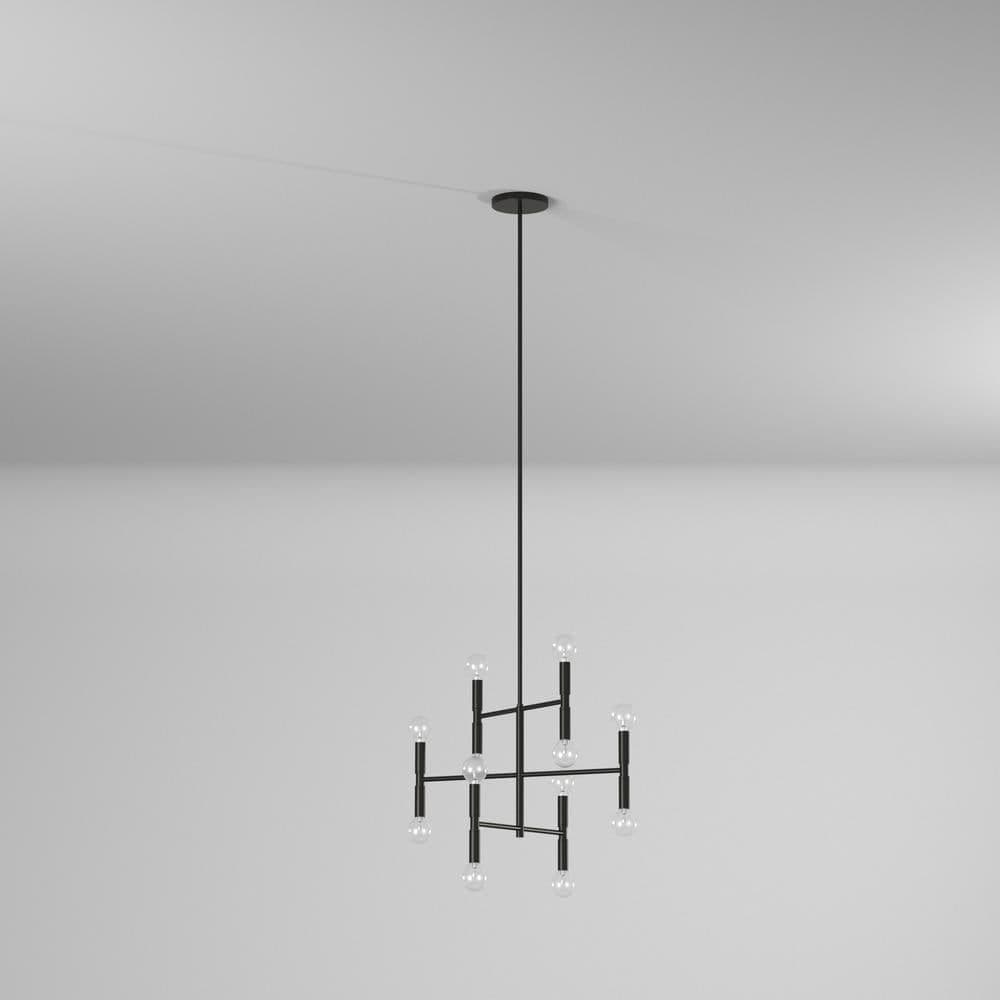 image-12LT Incandescent Chandelier, Matte Black