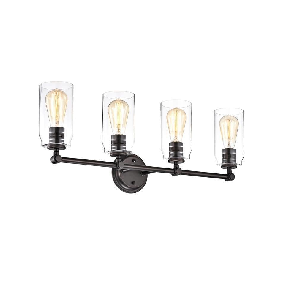 image-CHLOE Lighting JOYCE Contemporary 4 Light Rubbed Bronze Bath Vanity Fixture 28" Width