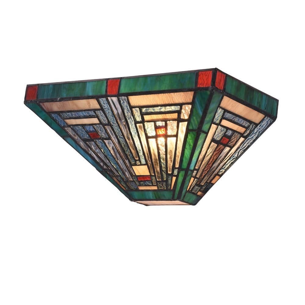 image-CHLOE Lighting INNES Tiffany-style Blackish Bronze 1 Light Mission Indoor Wall Sconce 12" Wide