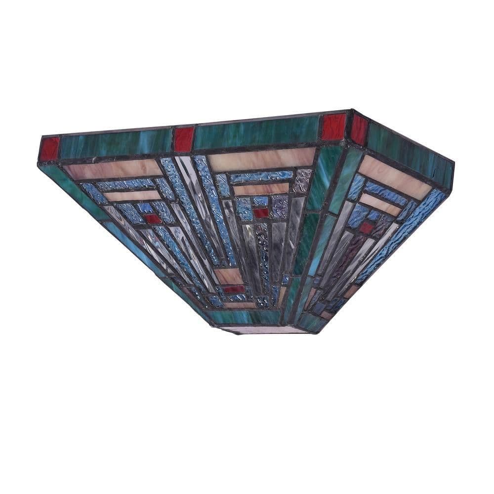 image-CHLOE Lighting INNES Tiffany-style Blackish Bronze 1 Light Mission Indoor Wall Sconce 12" Wide