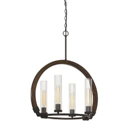 image-60W X 4 Sulmona Wood/Metal Chandelier