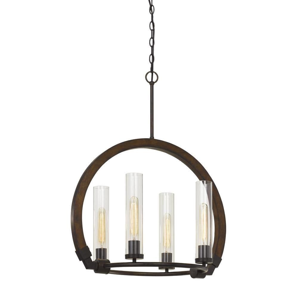 image-60W X 4 Sulmona Wood/Metal Chandelier