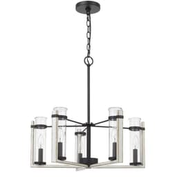 image-60Wx 5 Olivette metal chandelier with glass shade