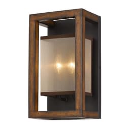 image-40W X 2 Rubber Wood Wall Sconce With Organza Shade (Edison Bulbs Not Included)