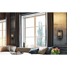 image-40W X 2 Rubber Wood Wall Sconce With Organza Shade (Edison Bulbs Not Included)