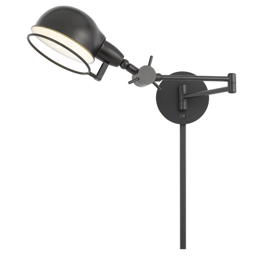 image-60W Linthal Swing Arm Wall Lamp With Adjustable Shade With 3 Ft Wire Cover