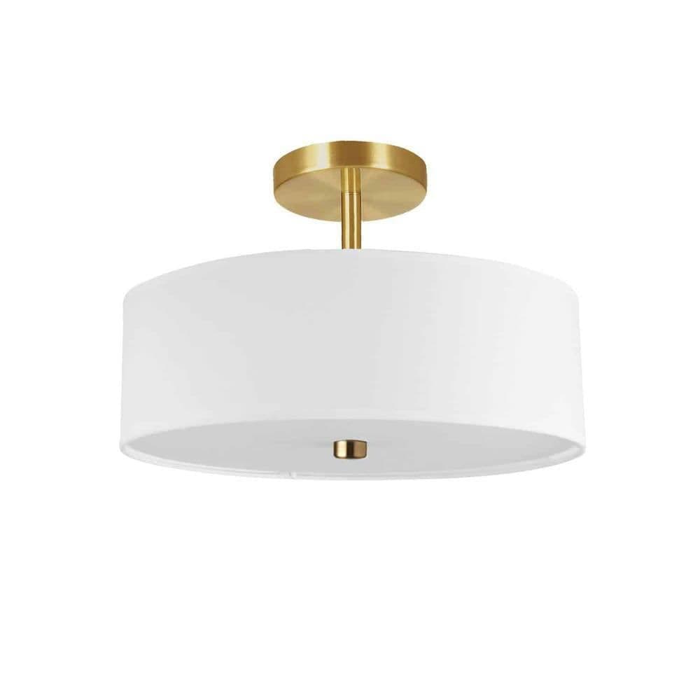 image-3LT Incandescent Semi-Flush AGB, White Shade