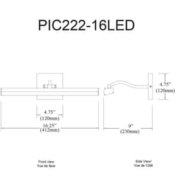 image-20W Picture Light, MB, Frosted Glass