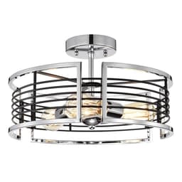 image-CHLOE Lighting IRONCLAD Industrial 3 Light Chrome Semi-Flush Ceiling Fixture 15" Wide