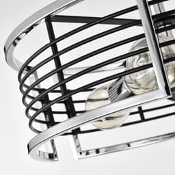 image-CHLOE Lighting IRONCLAD Industrial 3 Light Chrome Semi-Flush Ceiling Fixture 15" Wide