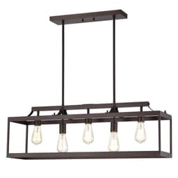 image-CHLOE Lighting IRONCLAD Industrial 5 Light Oil Rubbed Bronze Island Pendant Ceiling Fixture 36" Wide