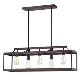 image-CHLOE Lighting IRONCLAD Industrial 5 Light Oil Rubbed Bronze Island Pendant Ceiling Fixture 36" Wide