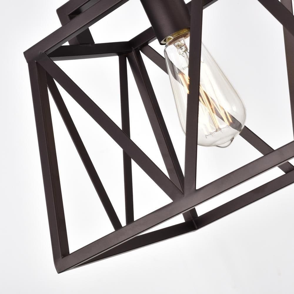 image-CHLOE Lighting IRONCLAD Industrial 5 Light Oil Rubbed Bronze Island Pendant Ceiling Fixture 35" Wide