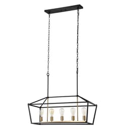 image-CHLOE Lighting IRONCLAD Industrial 5 Light Textured Black Island Pendant Ceiling Fixture 36" Wide