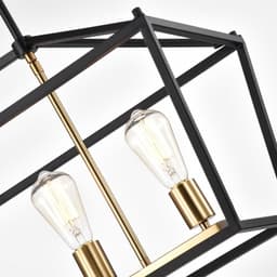 image-CHLOE Lighting IRONCLAD Industrial 5 Light Textured Black Island Pendant Ceiling Fixture 36" Wide