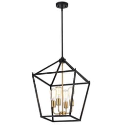 image-CHLOE Lighting IRONCLAD Industrial 4 Light Textured Black Inverted Pendant Ceiling Fixture 16" Wide