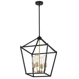 image-CHLOE Lighting IRONCLAD Industrial 4 Light Textured Black Inverted Pendant Ceiling Fixture 16" Wide