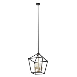 image-CHLOE Lighting IRONCLAD Industrial 4 Light Textured Black Inverted Pendant Ceiling Fixture 16" Wide