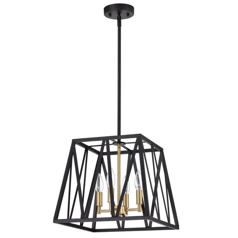 image-CHLOE Lighting IRONCLAD Industrial 4 Light Textured Black Inverted Pendant Ceiling Fixture 14" Wide
