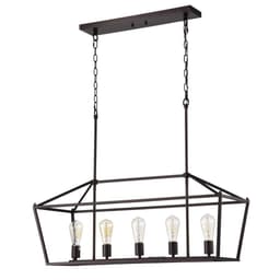 image-CHLOE Lighting IRONCLAD- Industrial 5 Light Oil Rubbed Bronze Island Pendant Ceiling Fixture 36" Wide
